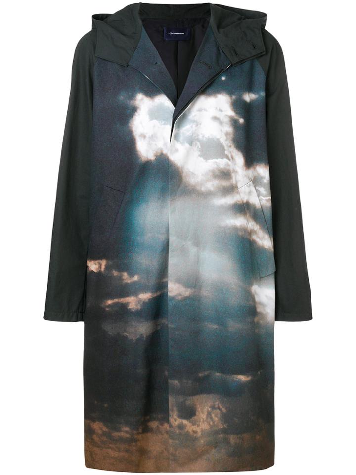 John Undercover Landscape-print Oversized Coat - Grey