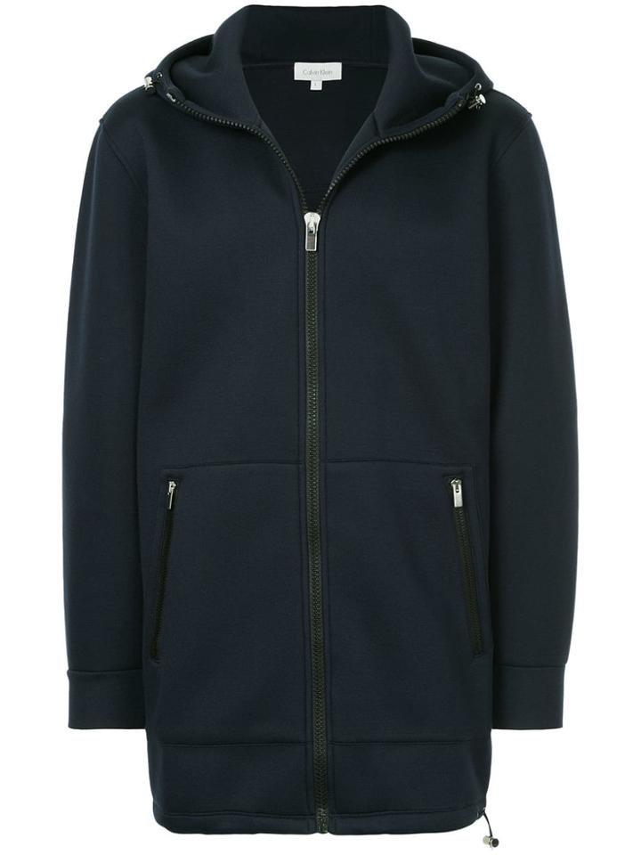 Ck Calvin Klein Zipped Hood Coat - Blue