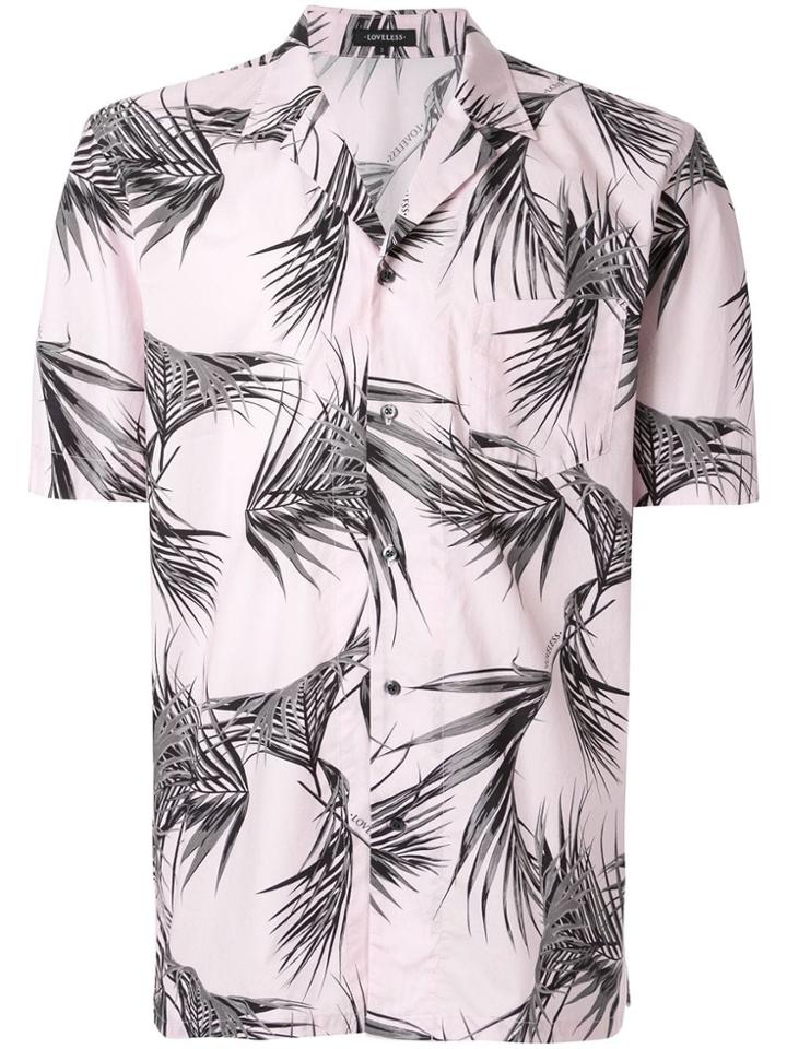 Loveless Leaf Print Shirt - Pink