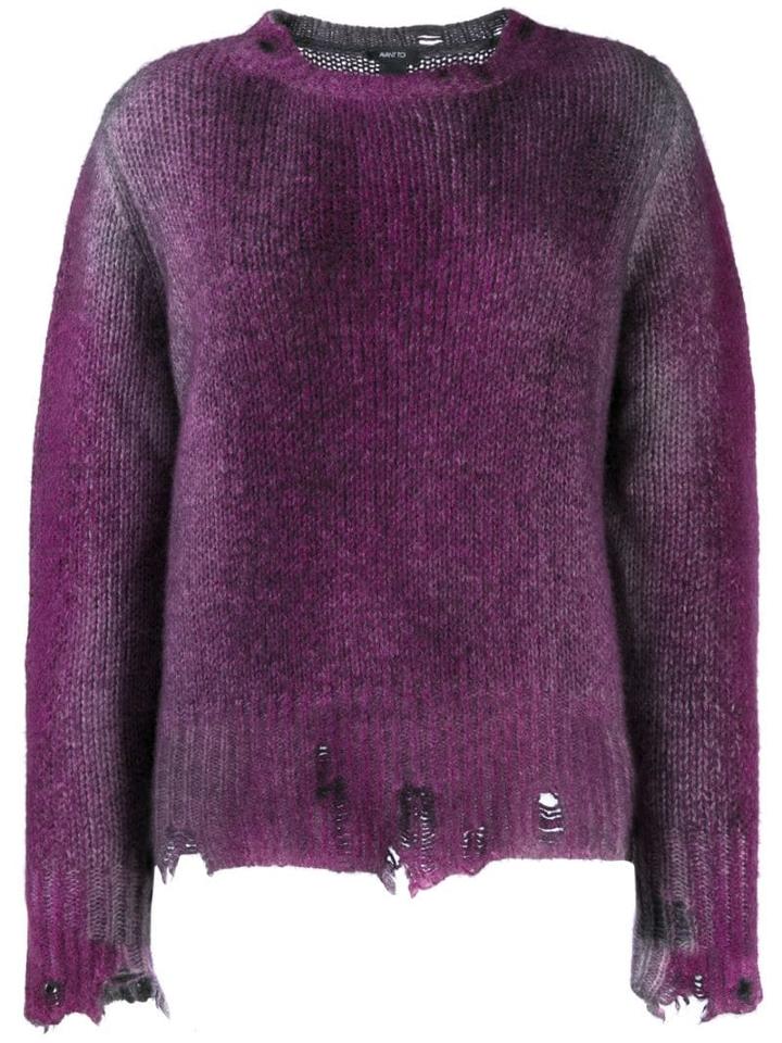 Avant Toi Distressed Jumper - Purple