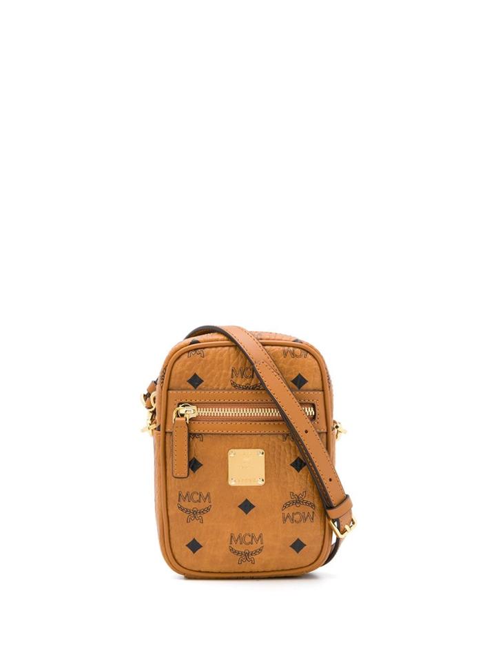 Mcm Classic Logo Shoulder Bag - Brown