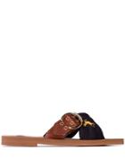 Chloé Woody Foulard Cross-strap Sandals - Brown