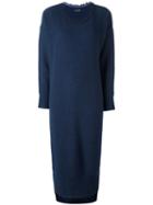 Y's Round Neck Knit Dress, Women's, Size: Small, Blue, Nylon/wool