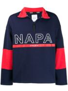 Napapijri Logo Printed Fleece Pullover - Blue