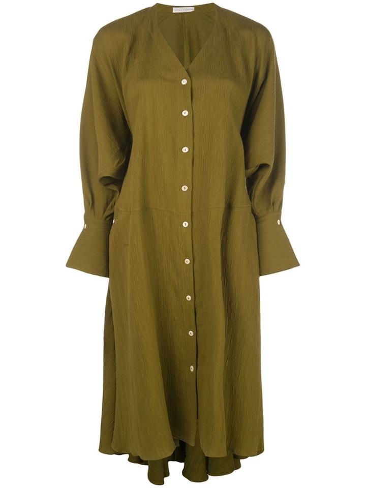 Palmer / Harding Oversized Midi Shirt Dress - Green