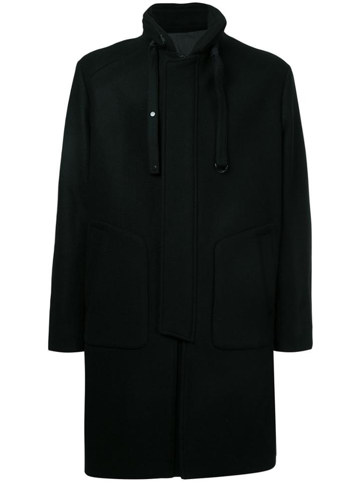 Juun.j High Neck Midi Coat - Black