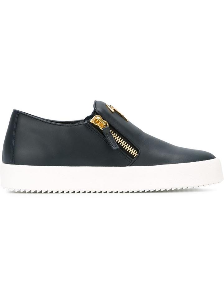 Giuseppe Zanotti Design Eve Slip-on Sneakers, Women's, Size: 38.5, Blue, Leather/rubber