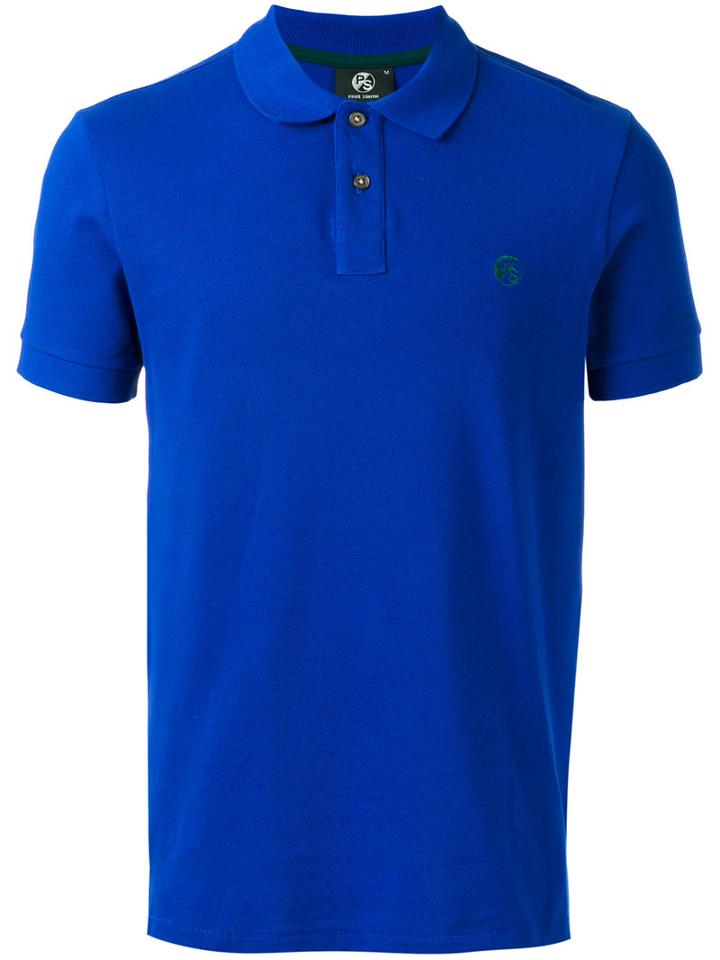Ps By Paul Smith Chest Embroidery Polo Shirt, Men's, Size: Large, Blue, Cotton