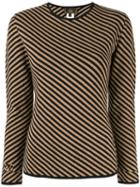Fendi Pre-owned Diagonal Striped Jumper - Brown