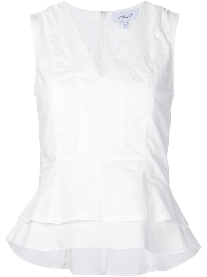 Derek Lam 10 Crosby Peplum Tank, Women's, White, Cotton