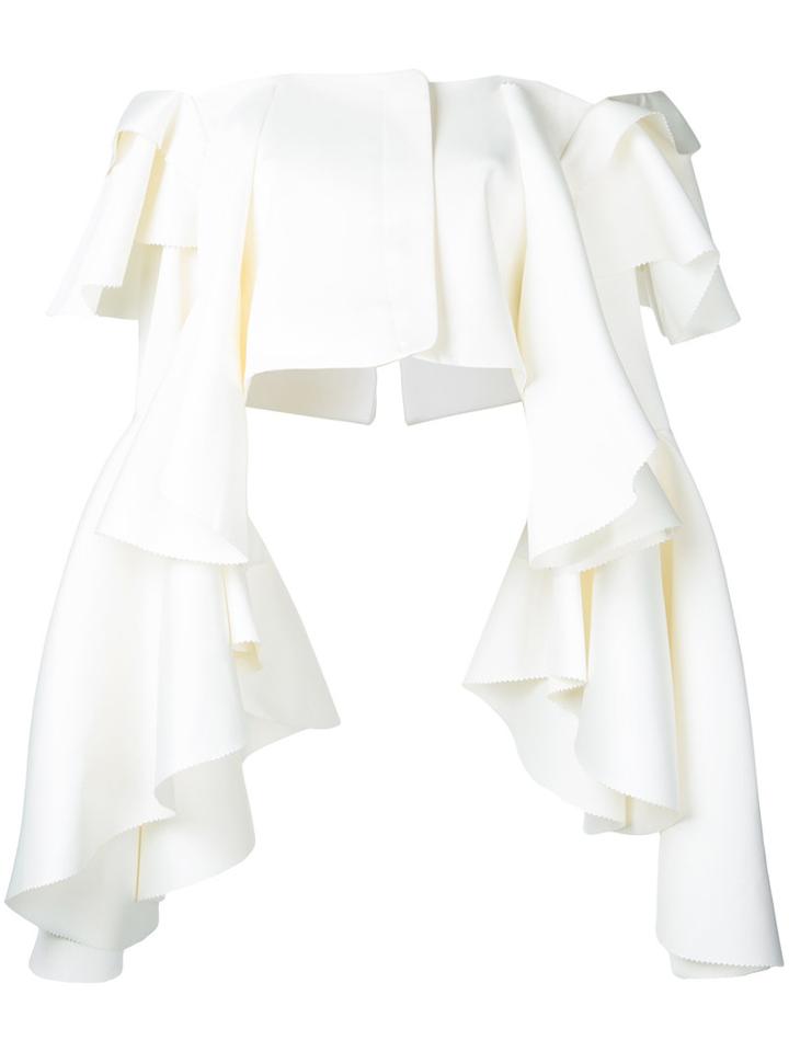 Robert Wun - Double Sided Top - Women - Polyester - 8, Nude/neutrals, Polyester