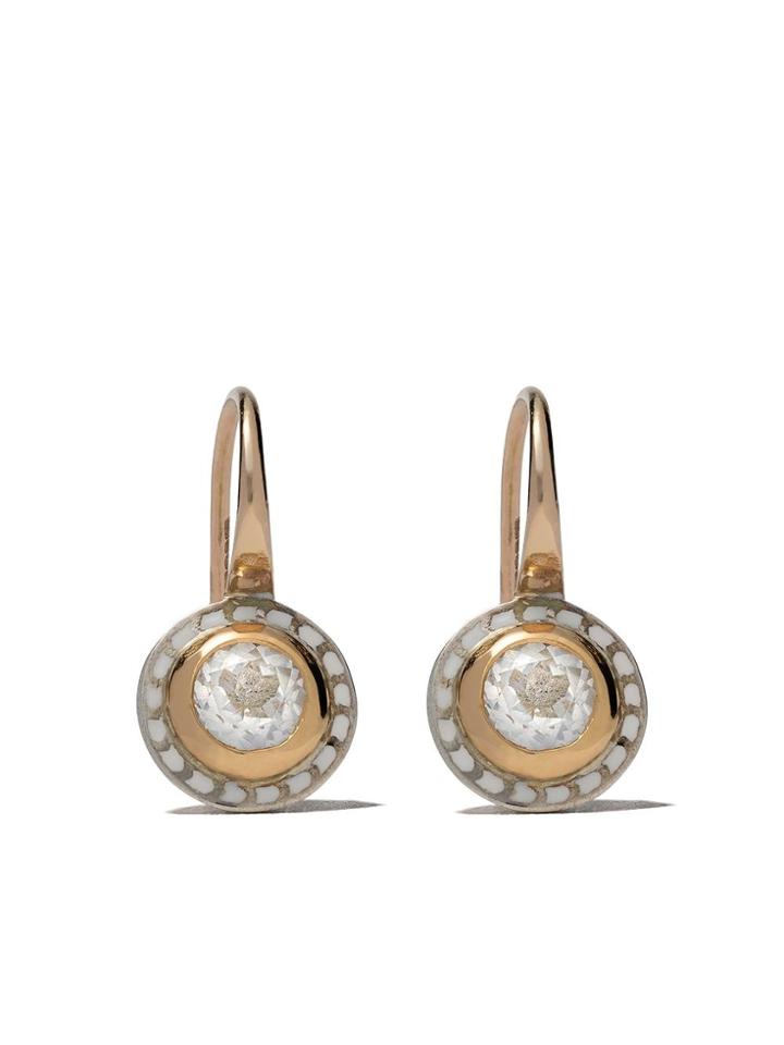 Alice Cicolini 14kt And 22kt Yellow Gold And Silver Tile Mini Hook
