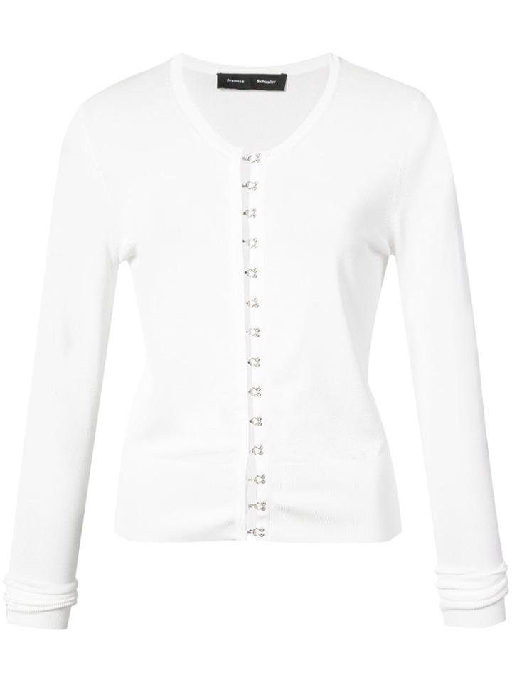 Proenza Schouler Long Sleeve Short Cardigan - White