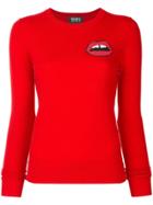 Markus Lupfer Lips Embellished Top - Red