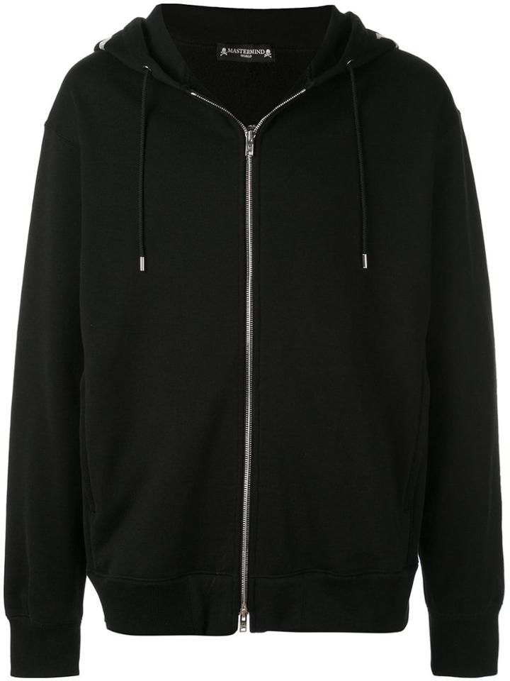 Mastermind World Skull Print Zipped Hoodie - Black