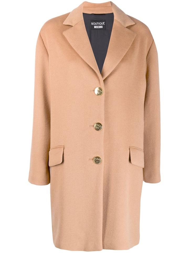 Boutique Moschino Single Breasted Coat - Brown