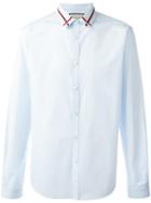 Gucci Embroidered Collar Poplin Shirt, Men's, Size: 38, Blue, Cotton