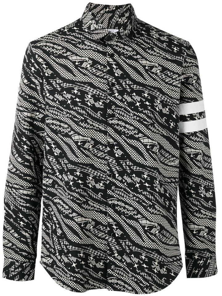 Les Benjamins Abstract Print Shirt, Men's, Size: Small, Black, Cotton/polyester/spandex/elastane