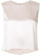 Brandon Maxwell - Cropped Blouse - Women - Silk - 8, Pink/purple, Silk