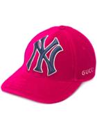 Gucci Ny Yankee Patch Baseball Cap - Pink