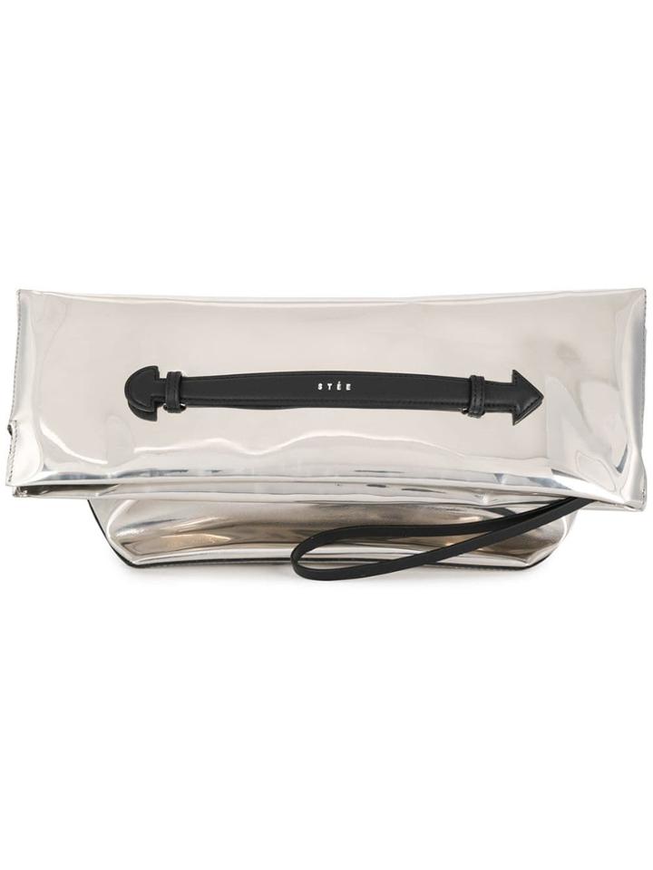 Stée Alia Metallic Clutch - Silver