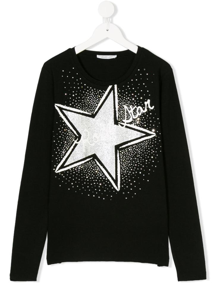 Liu Jo Kids Long Sleeved Printed T-shirt - Black