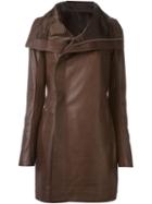 Rick Owens Biker Coat, Women's, Size: 40, Brown, Cotton/calf Leather/cupro/virgin Wool