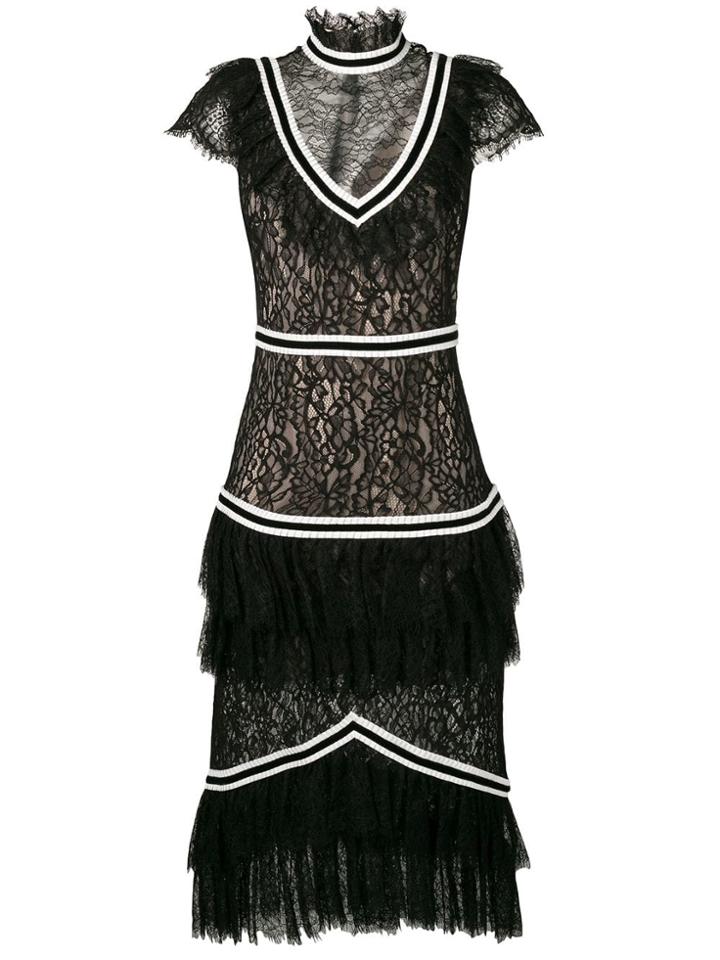 Alice+olivia Lace Midi Dress - Black