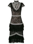 Alice+olivia Lace Midi Dress - Black