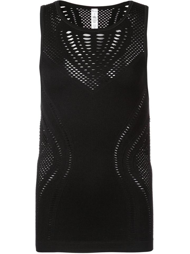 Alo Cut Out Details Sports Top - Black