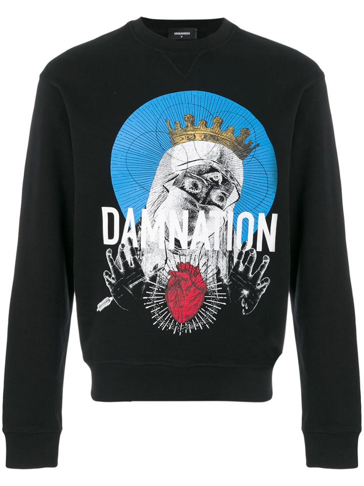 Dsquared2 Damnation Printed Sweatshirt - Black