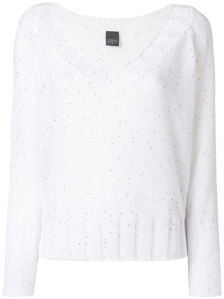 Lorena Antoniazzi Sequined Sweater - White