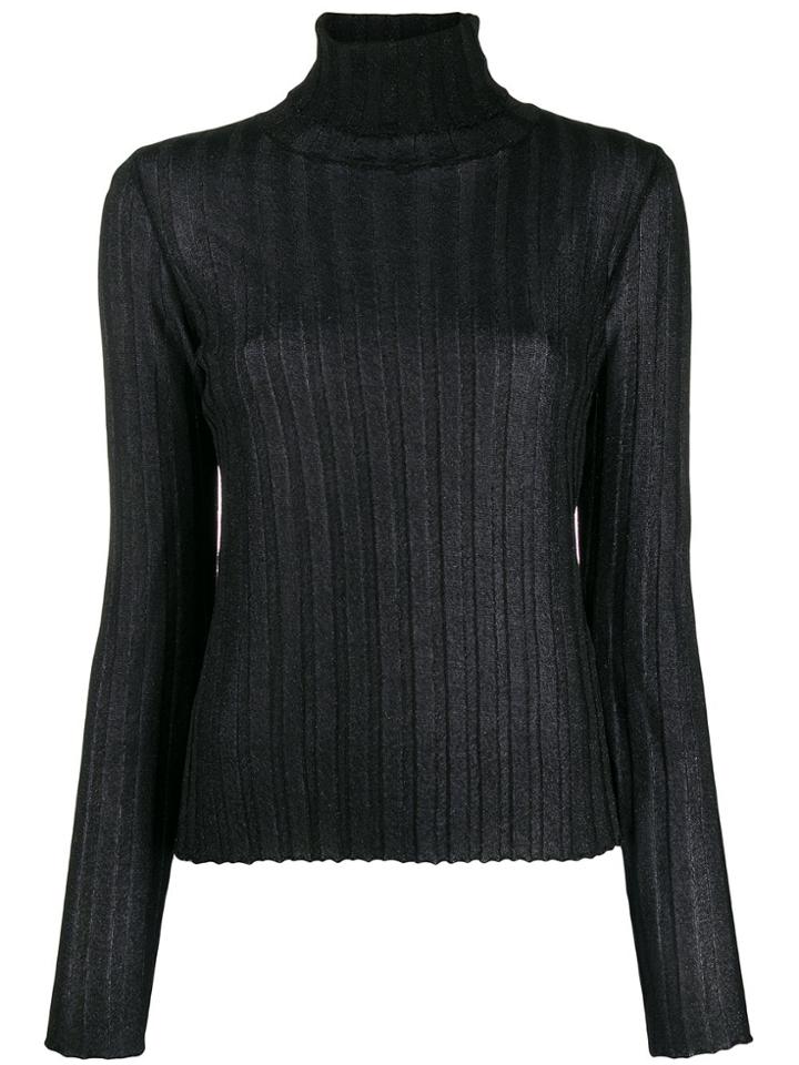 Just Cavalli Ribbed Slim-fit Jumper - Black