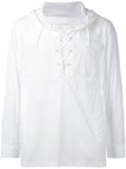 Undercover Lace-up Sweatshirt, Men's, Size: 2, White, Cotton