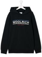 Woolrich Kids Teen Logo Print Hoodie - Black