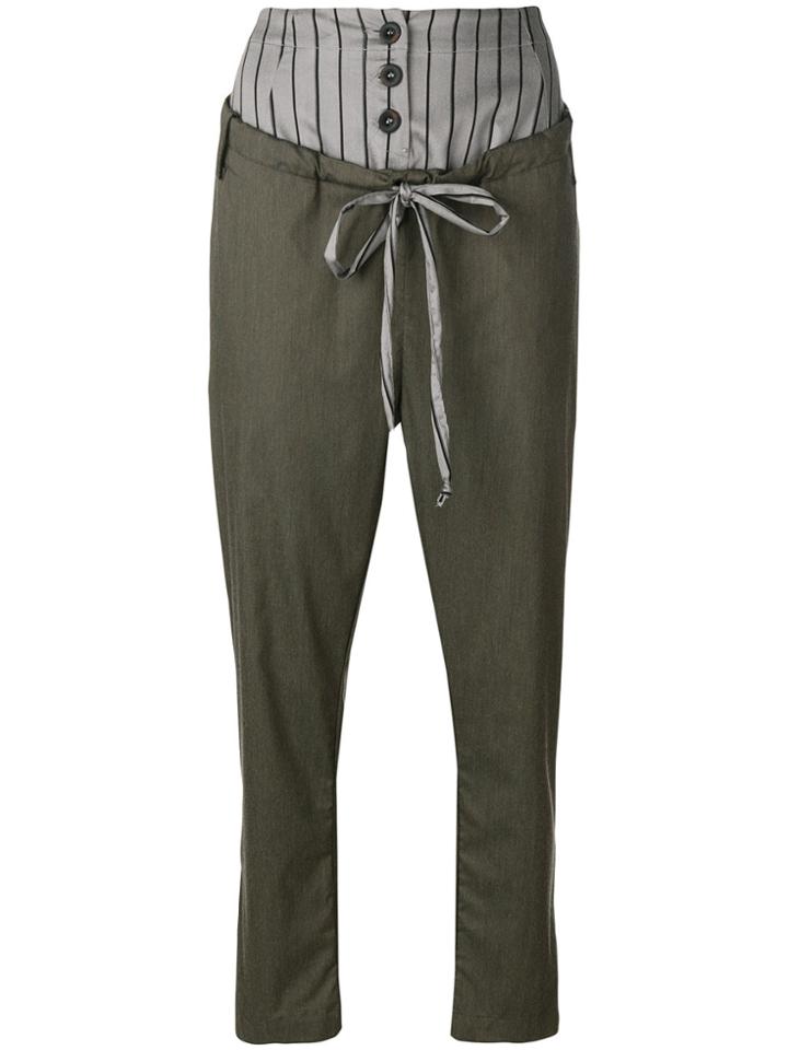 Lost & Found Ria Dunn Layered Cropped Trousers - Green