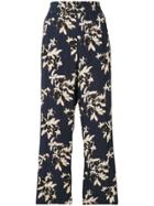 Ganni Embroidered Floral Trousers - Blue