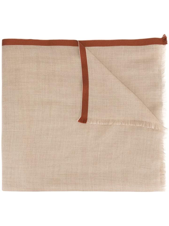 Loro Piana The Suitcase Stripe Fine Knit Scarf - Neutrals