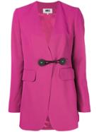 Mm6 Maison Margiela Tie Waist Longline Blazer - Pink & Purple