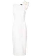 Sophie Theallet - Ruffled Trim Pencil Dress - Women - Spandex/elastane/wool - S, White, Spandex/elastane/wool