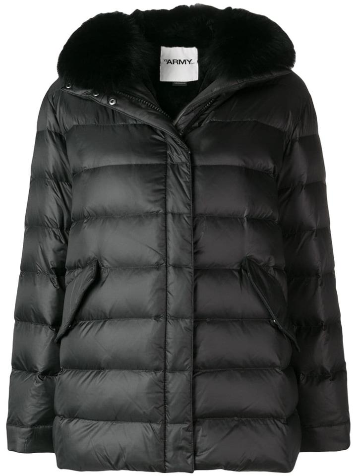 Yves Salomon Army Short Down Jacket - Black