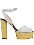 Giuseppe Zanotti Glitter Platform Sandals - Silver