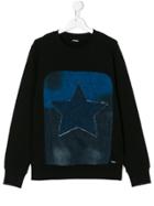 Diesel Kids Denim Star Patch Sweatshirt - Black