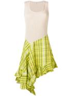Kenzo Asymmetric Checked Dress - Yellow