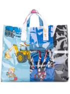 Comme Des Garçons Shirt Cartoon Print Shopper Bag - Blue