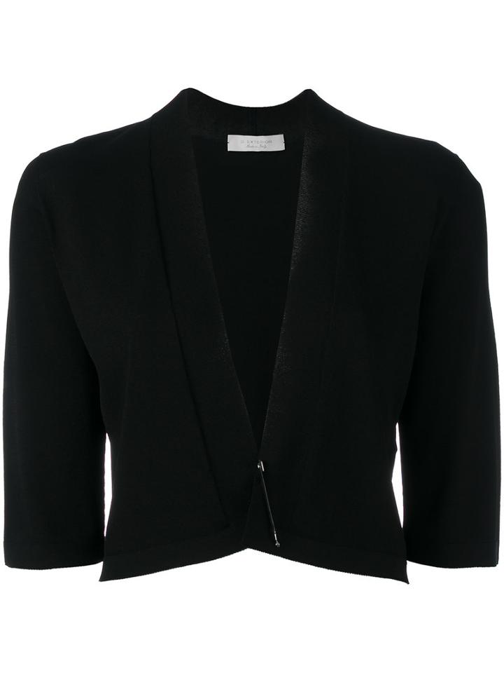 D.exterior Cropped Cardigan, Women's, Size: Small, Black, Polyamide/viscose