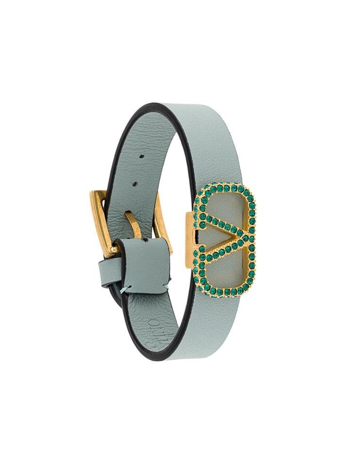 Valentino Embellished Vlogo Cuff Bracelet - Blue