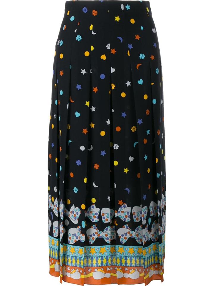 Gucci Printed Pleated Skirt - Black