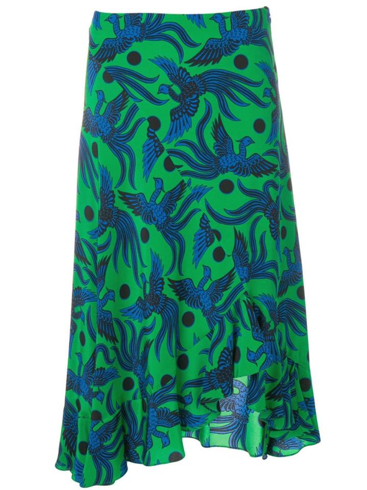 Kenzo Ruffled Birds Skirt - Green