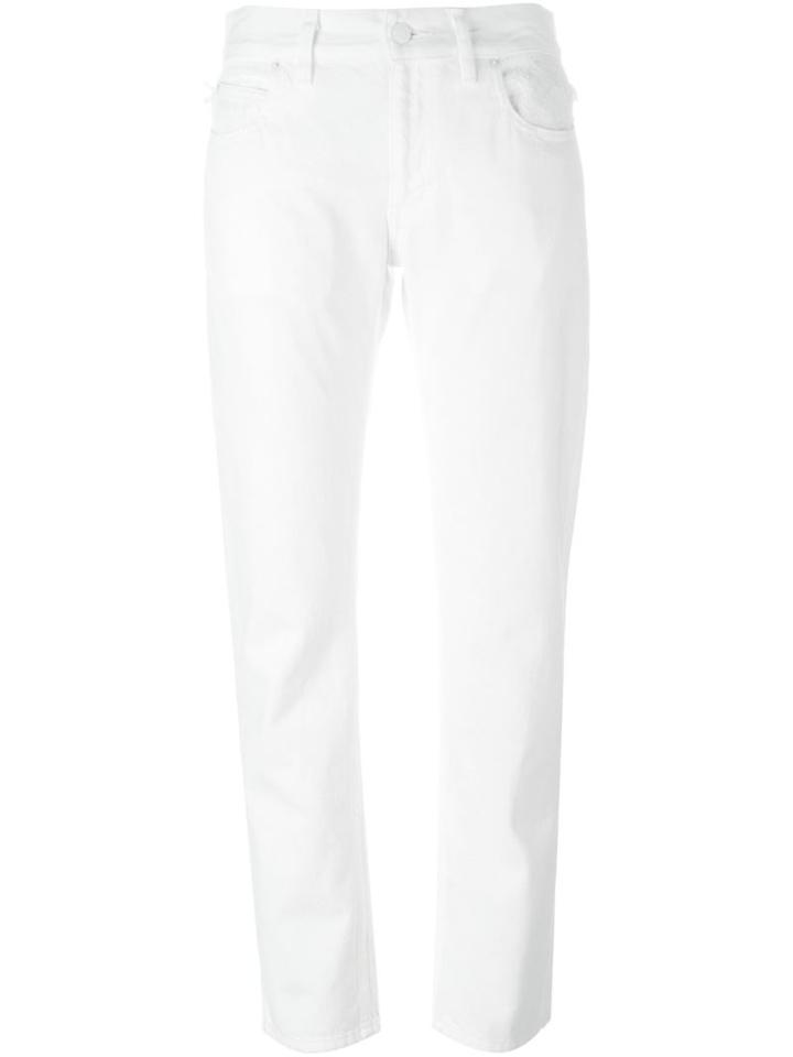 Tsumori Chisato Skull Crush Skinny Jeans, Women's, Size: M, White, Cotton/polyester